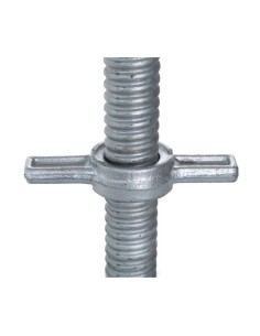 Husillo de acero para andamios 1,00 m con placa base 2
