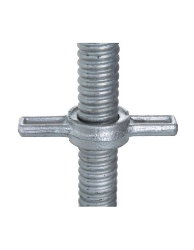 Husillo de acero para andamios 1,00 m con placa base