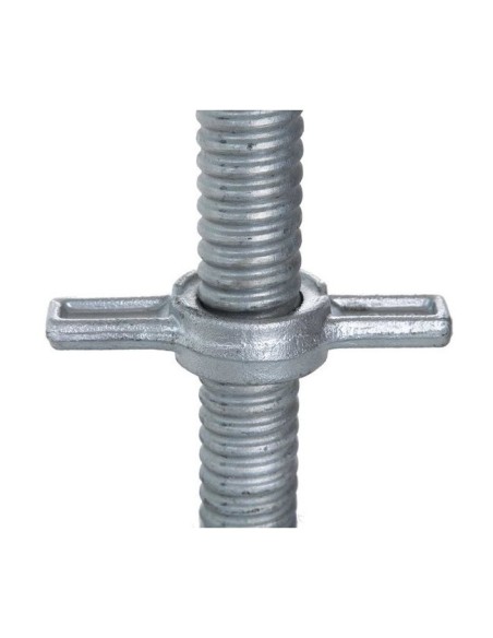 Husillo de acero para andamios 1,00 m con placa base
