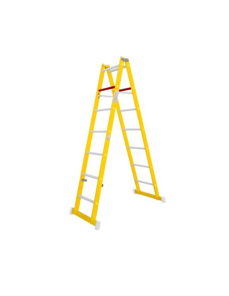 Escada profissional dupla tesoura em fibra com 4 a 16 degraus - ARIZONA