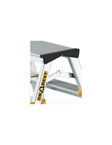 Escalera profesional de tijeras con doble subida. 2 a 4 peldaños | DRABEST