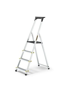 Escalera plegable profesional de 3 a 5 peldaños con bandeja de herramientas - DRABEST