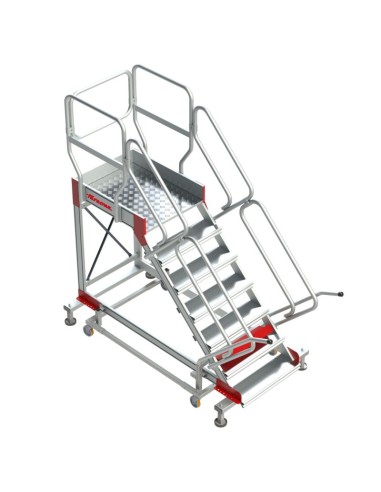 Escada profissional com plataforma e rodas SY45. De 4 a 17 passos - FARAONE