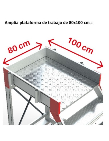 Escada profissional com plataforma e rodas SY45. De 4 a 17 passos - FARAONE