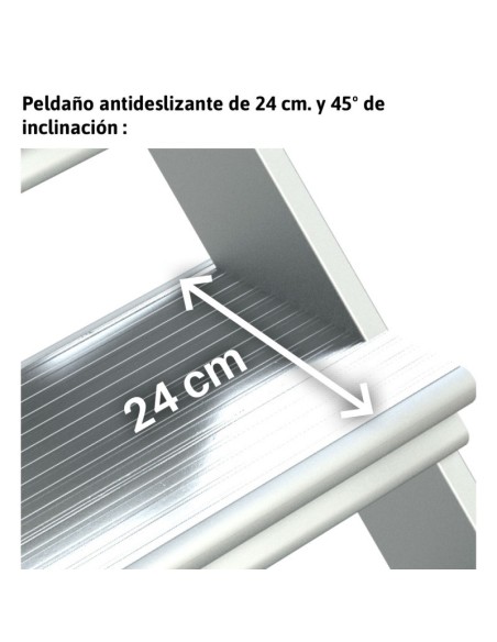 Escalera profesional con plataforma y ruedas SY45. De 4 a 17 peldaños - FARAONE