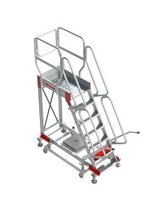 Escalera profesional con plataforma y ruedas SY60. De 4 a 17 peldaños - FARAONE