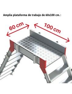 Escalera profesional tipo puente con plataforma y ruedas SP60 - FARAONE 2