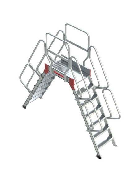 Escalera profesional tipo puente con plataforma y ruedas SP60 - FARAONE