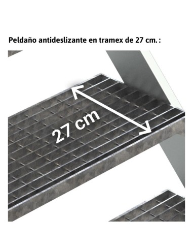 Escalera profesional fija de tramex inclinación 45º - FARAONE
