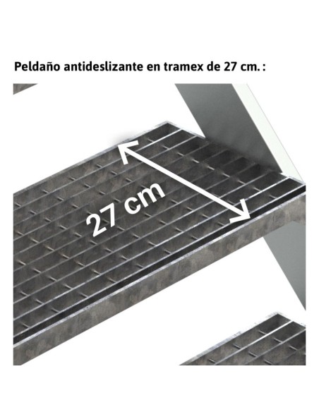 Escalera profesional fija de tramex inclinación 45º - FARAONE