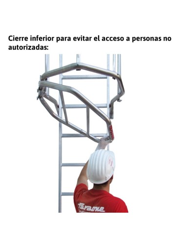 Escalera profesional vertical SVS1 con jaula y descansillo - FARAONE