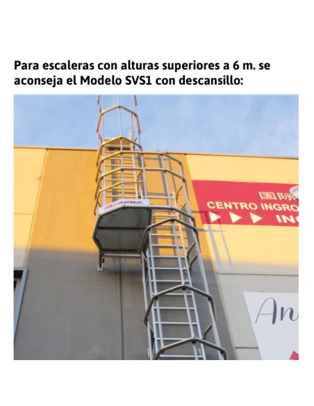 Escalera profesional vertical SVS2 con jaula - FARAONE