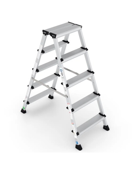 Escalera profesional OLYMPUS de tijera doble subida de 5 peldaños