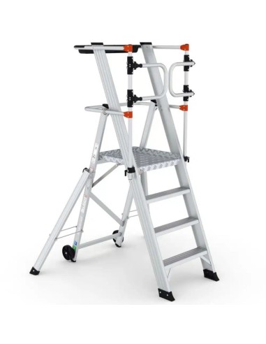 Escada profissional Artis Plus com rodas de 4 a 14 degraus - PERSUM