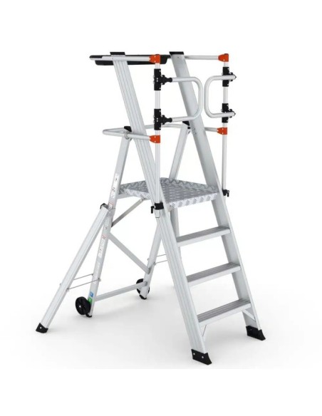 Escada profissional Artis Plus com rodas de 4 a 14 degraus - PERSUM