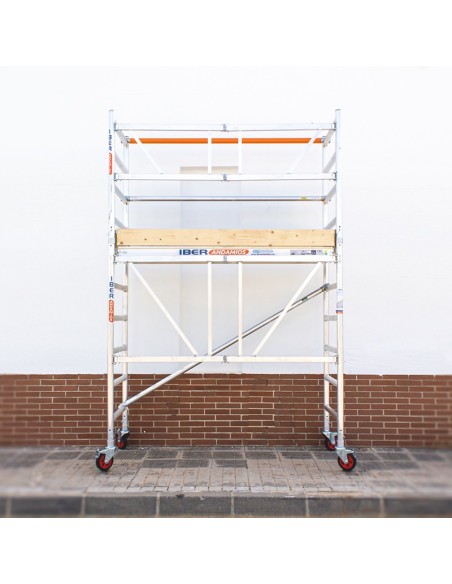 Andamio plegable de aluminio 75x190 - 3,85 m Altura de trabajo con rodapié