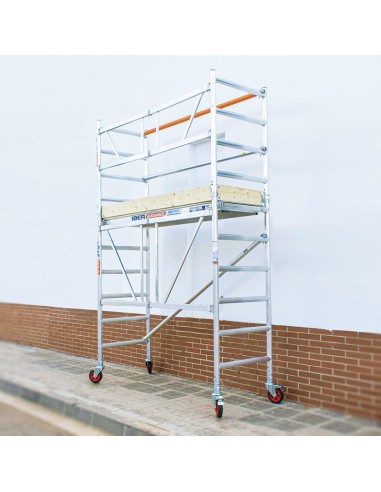 Andamio plegable de aluminio 75x190 - 3,85 m Altura de trabajo con rodapié