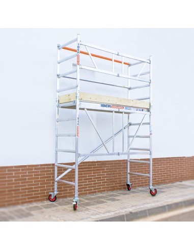 Andamio plegable de aluminio 75x190 - 3,85 m Altura de trabajo con rodapié
