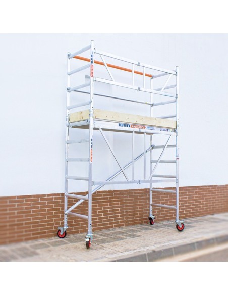 Andamio plegable de aluminio 75x190 - 3,85 m Altura de trabajo con rodapié