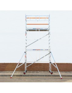 Andamio plegable de aluminio 75x190 - 5,70 m Altura de trabajo y estabilizadores 2