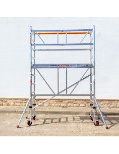 Andamio plegable de aluminio 75x190 - 3,85 m Altura de trabajo con estabilizadores MINISTAB 2
