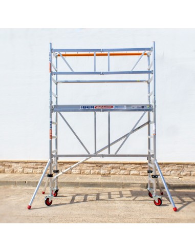 Andamio plegable de aluminio 75x190 - 3,85 m Altura de trabajo con estabilizadores Quickstab