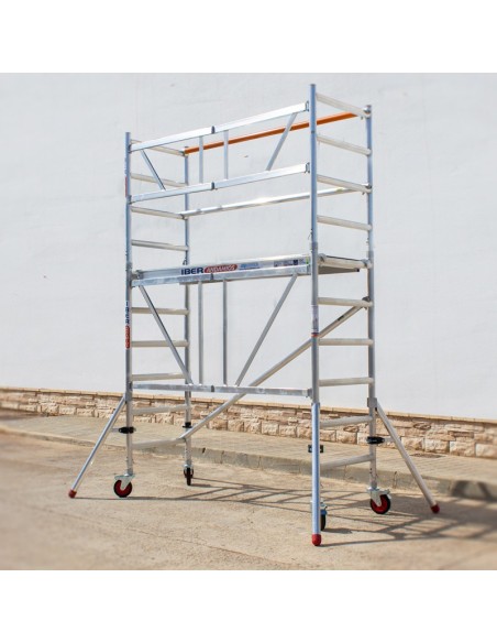 Andamio plegable de aluminio 75x190x3m y estabilizadores MINISTAB