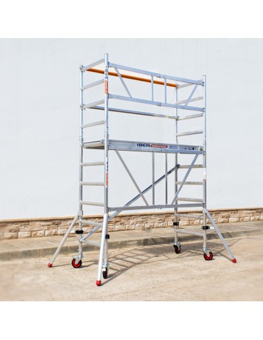 Andamio plegable de aluminio 75x190x3m y estabilizadores MINISTAB