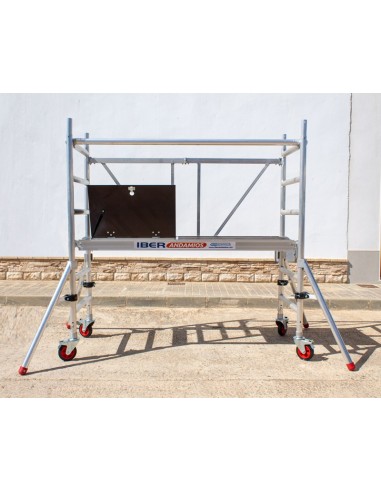 Andaime dobrável em alumínio 75x190 - 3 m Altura de trabalho com escotilha e estabilizadores MINISTAB