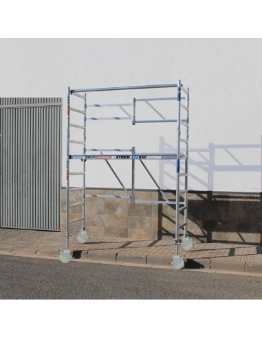 Andaime dobrável em alumínio 75x190 4,00m altura de trabalho com rodas de borracha 500KG - XTREM