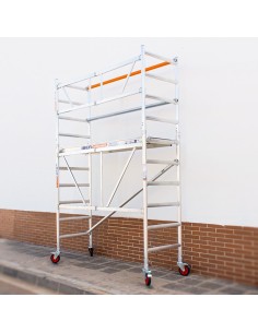 Alquiler andamio plegable de aluminio 75x190x3m y barras extra 2