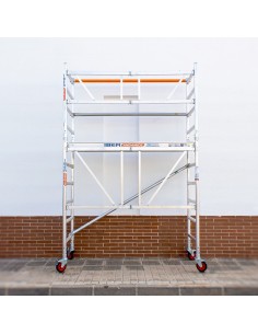 Alquiler andamio plegable de aluminio 75x190x3m y barras extra
